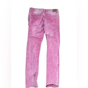Levi's 711 Skinny Kids Pink wash Stone washed Stretch Jeans Girls Size 14